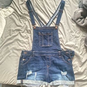 Overall shorts womens size large